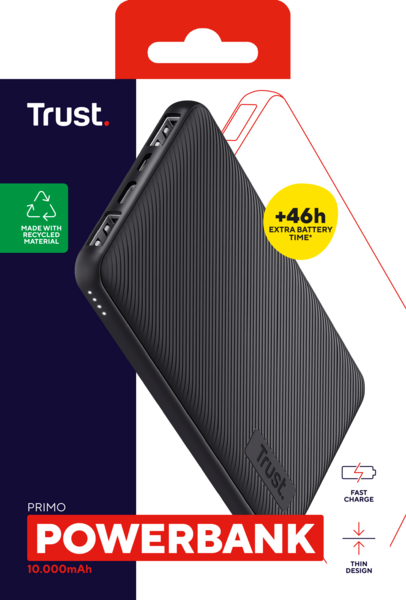 Портативний акумулятор Trust Primo Eco 10000mAh Black (24678_TRUST) фото 10 Портативний акумулятор Trust Primo Eco 10000mAh Black (24678_TRUST) фото 10