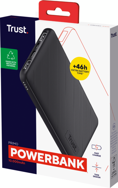 Портативний акумулятор Trust Primo Eco 10000mAh Black (24678_TRUST) фото 3 Портативний акумулятор Trust Primo Eco 10000mAh Black (24678_TRUST) фото 3