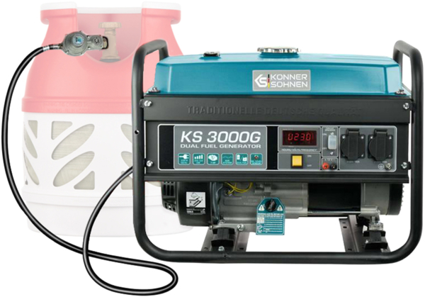 Генератор газово-бензиновий Konner&Sohnen KS 3000G, 230В, 3.0кВт (KS3000G) фото 12 Генератор газово-бензиновий Konner&Sohnen KS 3000G, 230В, 3.0кВт (KS3000G) фото 12