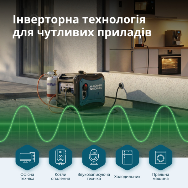 Генератор газово-бензиновий інверторний Konner&Sohnen KS 4000iEG S, 230В, 4.0кВт (KS4000iEGS) фото 9 Генератор газово-бензиновий інверторний Konner&Sohnen KS 4000iEG S, 230В, 4.0кВт (KS4000iEGS) фото 9
