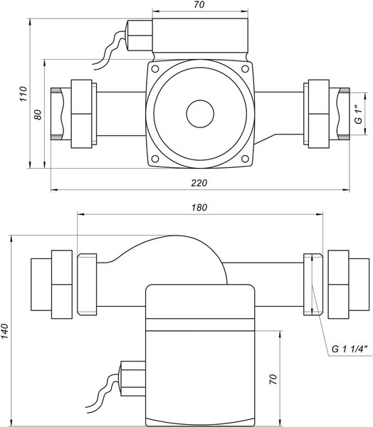 Насос циркуляційний Optima OP25-40-180, G 1 1/4", 10 бар (8120) фото 5