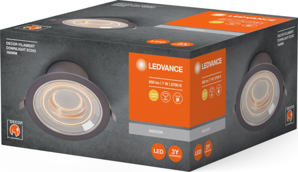 Світильник даунлайт Ledvance Led 7Вт 650Лм 2700K 166мм Decor Filament Downlight
Echo алюміній (4058075833951) фото 2 Світильник даунлайт Ledvance Led 7Вт 650Лм 2700K 166мм Decor Filament Downlight
Echo алюміній (4058075833951) фото 2