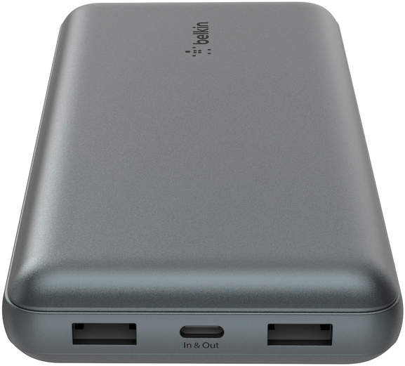 Портативний акумулятор Belkin 20000mAh, 15W, Dual USB-A, USB-C, Grey
(BPB012BTGY) фото 3