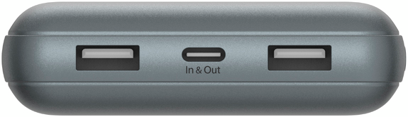 Портативний акумулятор Belkin 20000mAh, 15W, Dual USB-A, USB-C, Grey
(BPB012BTGY) фото 2