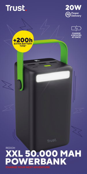 Портативний акумулятор Trust Redoh XXL 50000mAh 20W 3хUSB-A/USB-C, Black
(25196_TRUST) фото 3 Портативний акумулятор Trust Redoh XXL 50000mAh 20W 3хUSB-A/USB-C, Black
(25196_TRUST) фото 3