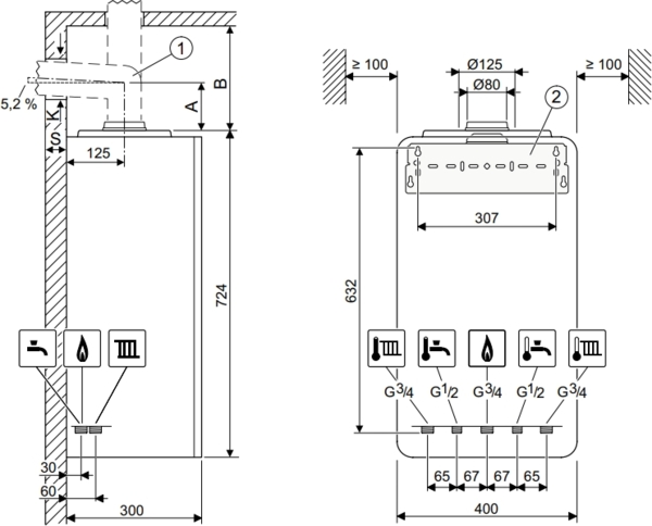 Котел газовий Bosch Condens 2300 GC2300iW 24 P (7736902954) фото 2