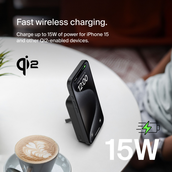 Портативний акумулятор Belkin 10000mAh MagSafe Wireless Qi2 Black (BPD008BTBK) фото 9