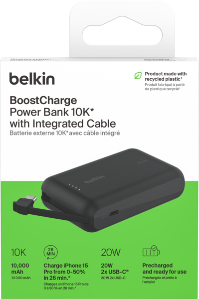 Портативний акумулятор Belkin 10000mAh, 20W, USB-C, Black (BPB021HQBK) фото 2 Портативний акумулятор Belkin 10000mAh, 20W, USB-C, Black (BPB021HQBK) фото 2