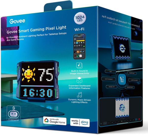 Піксельний екран Govee H8630 LED Gaming Pixel Light 32x32 Pixels, сірий
(H8630C81) фото 2