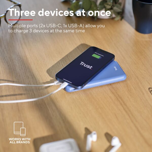Портативний зарядний пристрій Trust Redoh, 10000mAh 18W Blue (25032_TRUST) фото 6
