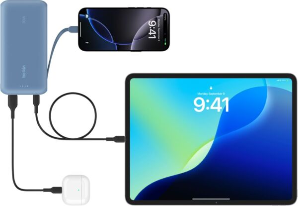 Портативний акумулятор Belkin 20000mAh, 30W USB-C Blue (BPB024HQBL) фото 12