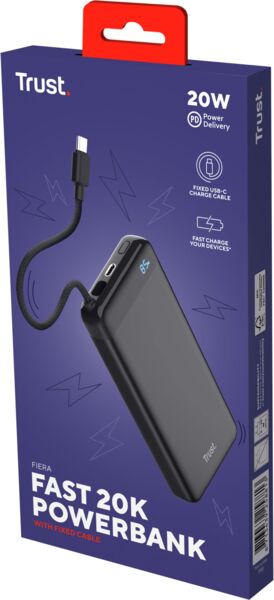 Портативний зарядний пристрій Trust Fiera, 20000 mAh 2хUSB-C, 20W, PD/QC 3.0
Black (25881_TRUST) фото 5 Портативний зарядний пристрій Trust Fiera, 20000 mAh 2хUSB-C, 20W, PD/QC 3.0
Black (25881_TRUST) фото 5