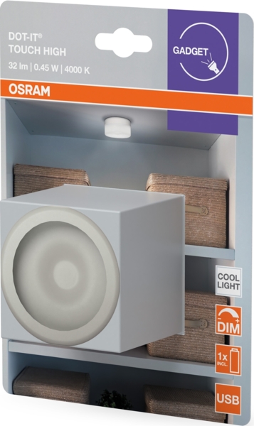Світильник нічник з акумулятором Osram Dot-It Touch Slim 0.45Вт 4000К 500мАг
(4099854531538) фото 2