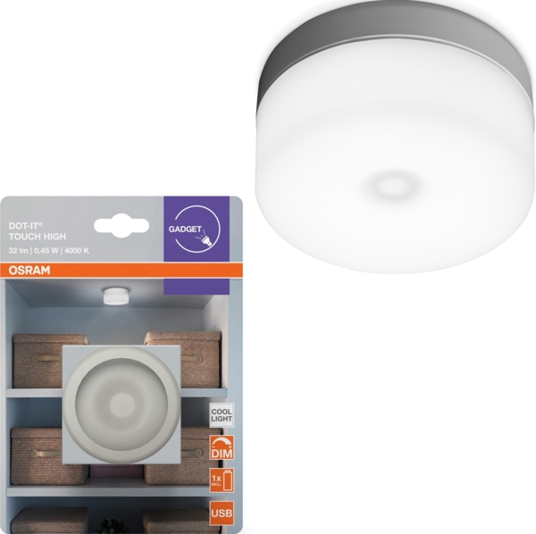 Світильник нічник з акумулятором Osram Dot-It Touch Slim 0.45Вт 4000К 500мАг
(4099854531538) фото 4