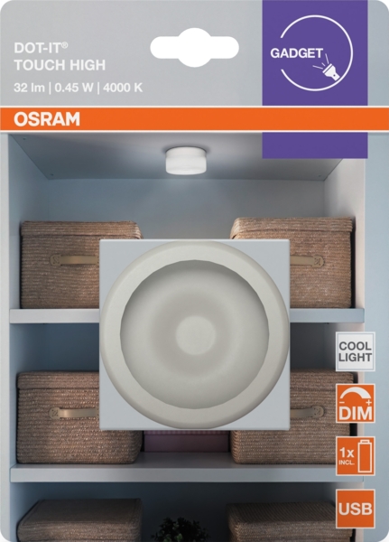 Світильник нічник з акумулятором Osram Dot-It Touch Slim 0.45Вт 4000К 500мАг
(4099854531538) фото 7