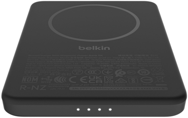 Портативний акумулятор літій-іонний Power Bank Belkin 5000мА·год Slim Magnetic
чорний (BPD010HQBK) фото 2