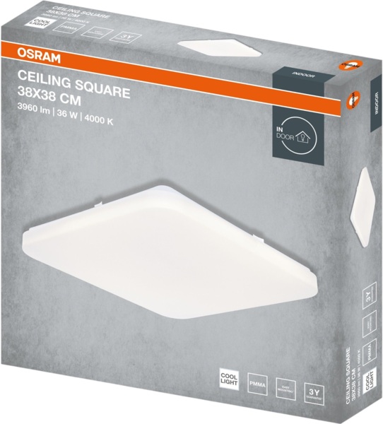 Світильник накладний Osram Ceiling Square 36 Вт, 4000 К, 3960 Лм (4099854649004) фото 3