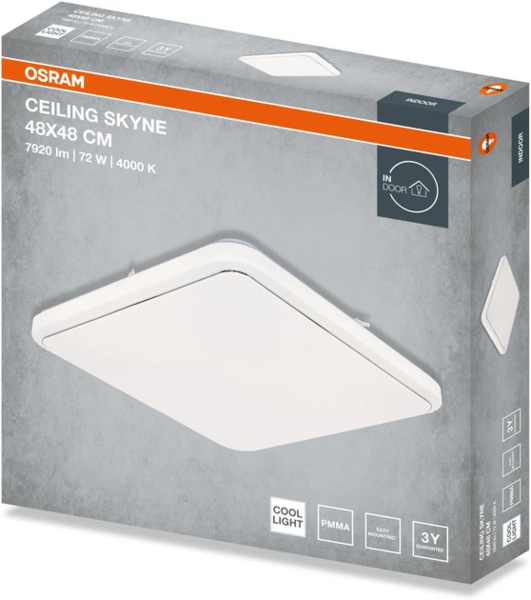 Світильник Osram Ceiling Skyne 48х48 см, квадратний, 72 Вт, 4000 До
(4099854663901) фото 2