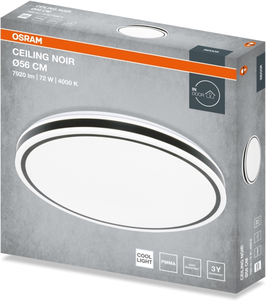 Світильник Osram Ceiling Noir 60 см, круглий, 72 Вт, 4000 К (4099854664281) фото 2 Світильник Osram Ceiling Noir 60 см, круглий, 72 Вт, 4000 К (4099854664281) фото 2