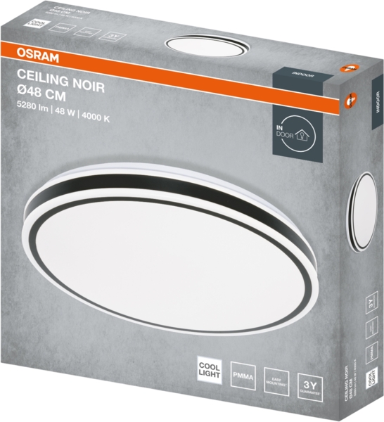 Світильник Osram Ceiling Noir 48 см, круглий, 48 Вт, 4000 К (4099854664045) фото 2 Світильник Osram Ceiling Noir 48 см, круглий, 48 Вт, 4000 К (4099854664045) фото 2