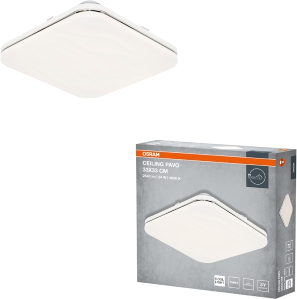 Світильник Osram Ceiling Pavo 33х33 см, квадратний, 24 Вт, 4000 К
(4099854663925) фото 4 Світильник Osram Ceiling Pavo 33х33 см, квадратний, 24 Вт, 4000 К
(4099854663925) фото 4