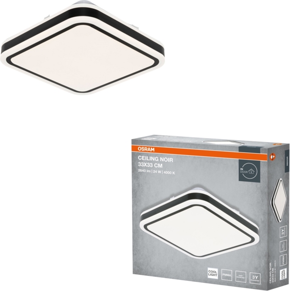 Світильник Osram Ceiling Noir 33х33 см, квадратний, 24 Вт, 4000 К
(4099854664328) фото 2