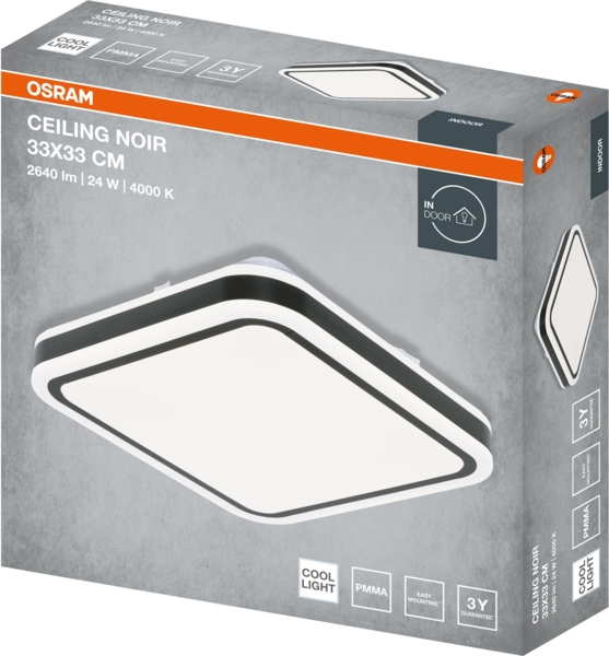 Світильник Osram Ceiling Noir 33х33 см, квадратний, 24 Вт, 4000 К
(4099854664328) фото 4