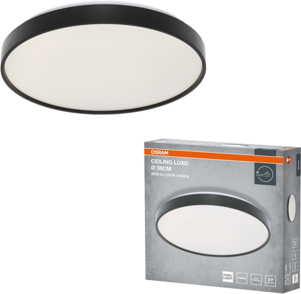 Світильник Osram Ceiling Luxo 24 Вт, 4000 К, чорний (4099854651267) фото 2 Світильник Osram Ceiling Luxo 24 Вт, 4000 К, чорний (4099854651267) фото 2