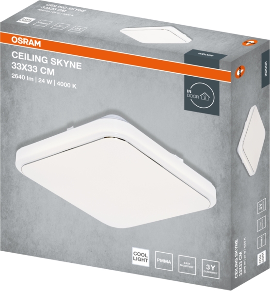 Світильник Osram Ceiling Skyne 33х33см,квадратний,24Вт,4000К (4099854663826) фото 3