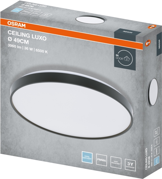 Світильник Osram Ceiling Luxo 36 Вт, 6500 К, чорний (4099854651533) фото 4 Світильник Osram Ceiling Luxo 36 Вт, 6500 К, чорний (4099854651533) фото 4