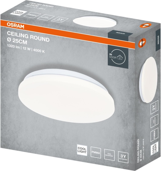 Світильник накладний Osram Ceiling Round 12 Вт, 4000 К, 1320 Лм (4099854647154) фото 2 Світильник накладний Osram Ceiling Round 12 Вт, 4000 К, 1320 Лм (4099854647154) фото 2