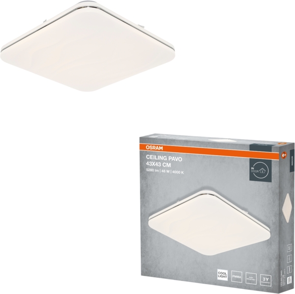Світильник Osram Ceiling Pavo 43х43 см, квадратний, 48 Вт, 4000 До
(4099854664625) фото 3