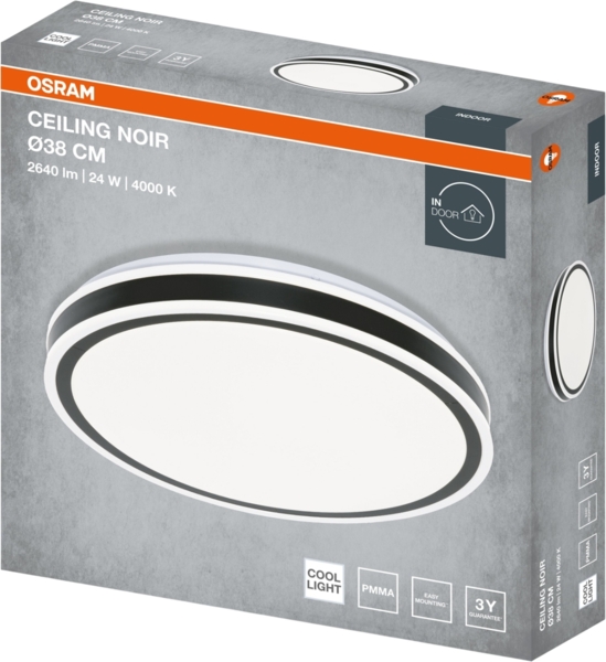 Світильник Osram Ceiling Noir 38 см, круглий, 24 Вт, 4000 К (4099854663628) фото 3