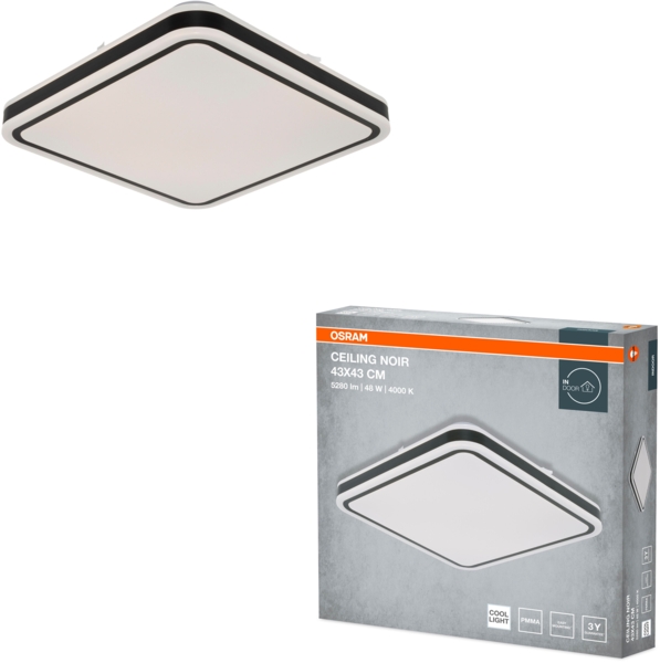 Світильник Osram Ceiling Noir 43х43 см, квадратний, 48 Вт, 4000 До
(4099854664380) фото 3