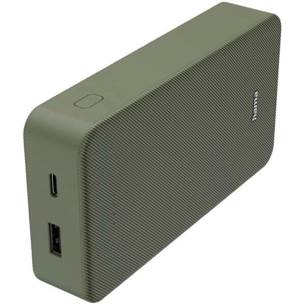 Портативний зарядний пристрій Hama 20000 mAh USB-C, USB-A, Green (00201716) Портативний зарядний пристрій Hama 20000 mAh USB-C, USB-A, Green (00201716)