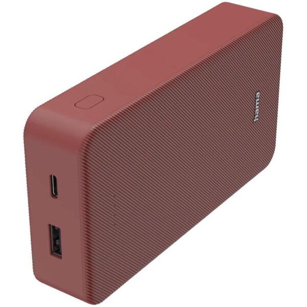 Портативний зарядний пристрій Hama 20000 mAh USB-C, USB-A, Red (00201717) Портативний зарядний пристрій Hama 20000 mAh USB-C, USB-A, Red (00201717)