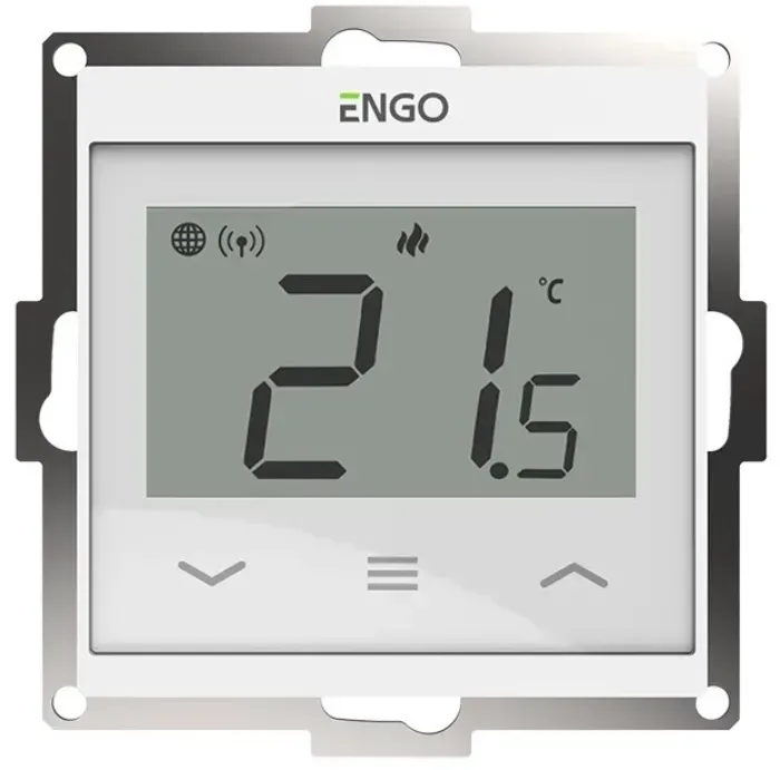 Інтернет-терморегулятор Wi-Fi Engo Controls E55-W для вбудованого монтажу під рамку 55x55, 230В, білий 