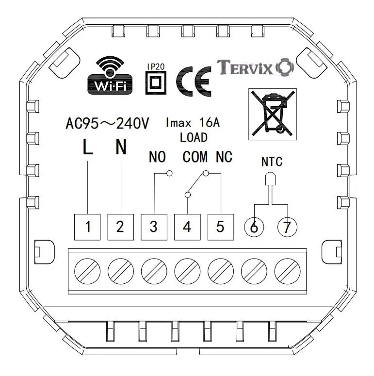 Термостат Tervix ZigBee для водяної/електричної теплої підлоги, з датчиком 3м. (117130) фото 5 Термостат Tervix ZigBee для водяної/електричної теплої підлоги, з датчиком 3м. (117130) фото 5