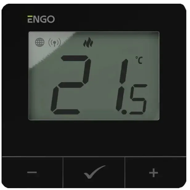 Інтернет-терморегулятор Engo Controls E25-230B ZigBee 3.0, чорний 