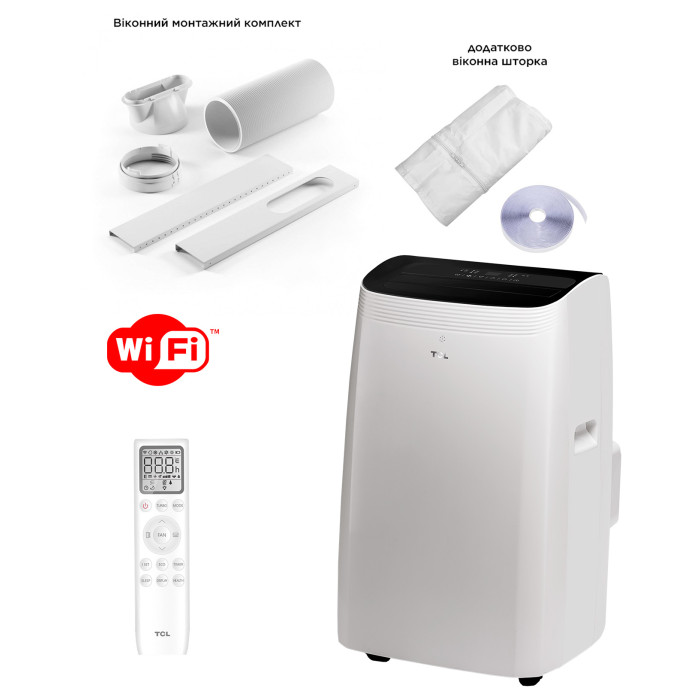 Мобільний кондиціонер TCL TAC-12CPB/MZWS WI-FI Мобільний кондиціонер TCL TAC-12CPB/MZWS WI-FI
