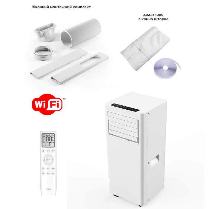 Мобільний кондиціонер TCL TAC-09CPB/PSLWS WI-FI 