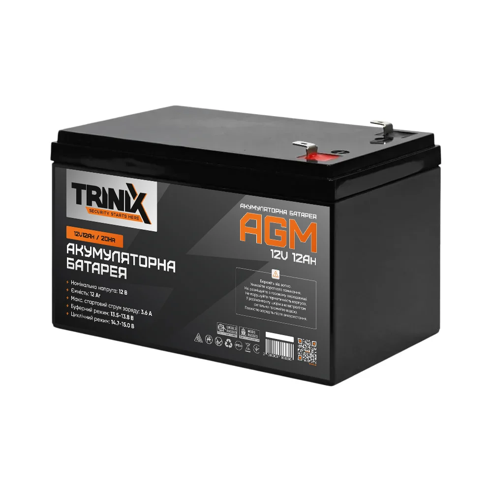 Акумуляторна батарея 12В 12Аг Trinix 12V12Ah/20Hr AGM свинцево-кислотна 