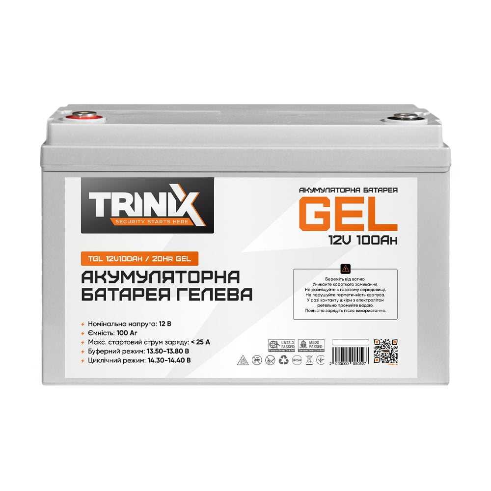 Акумуляторна батарея гелева 12В 100Аг Trinix TGL12V100Ah/20Hr GEL фото 2