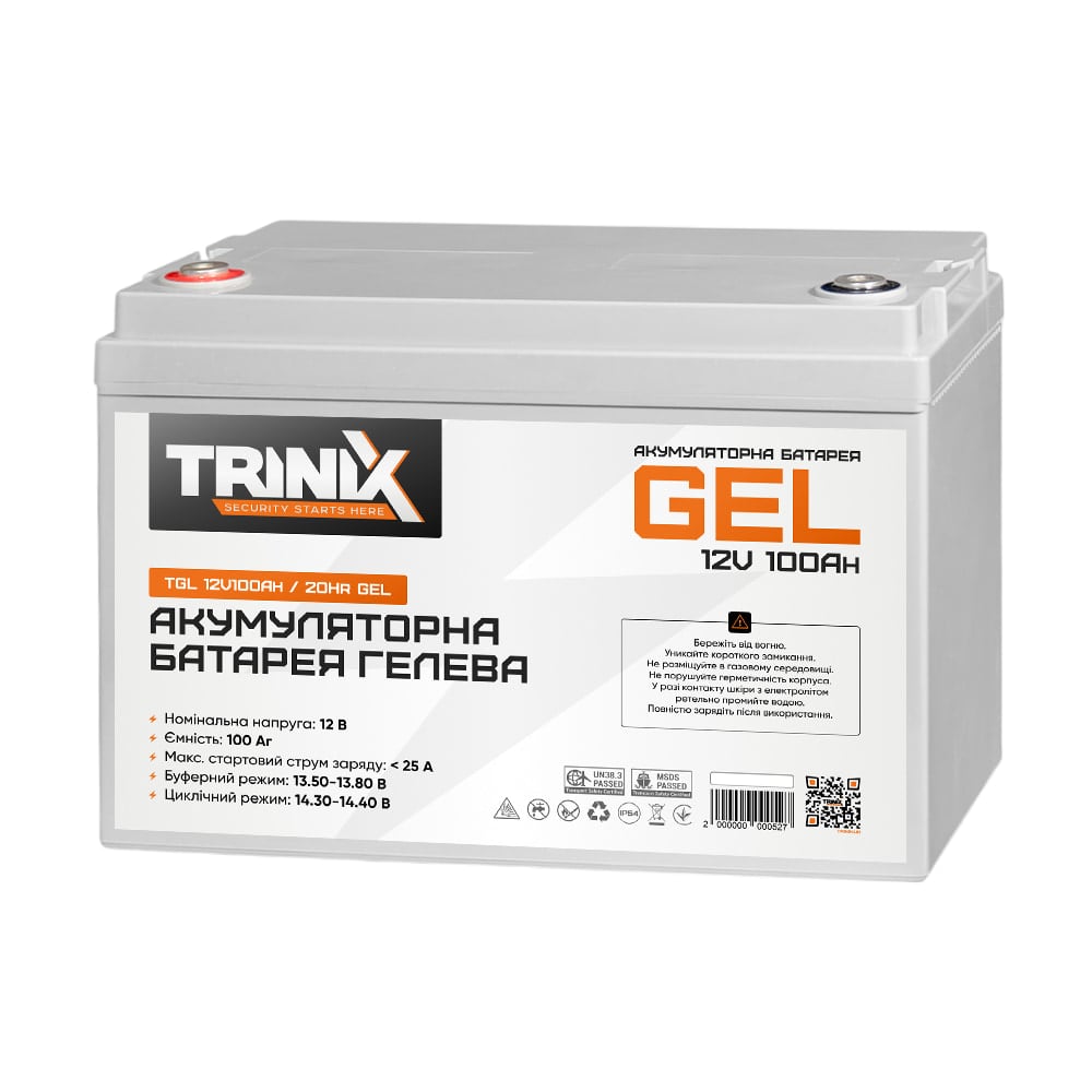 Акумуляторна батарея гелева 12В 100Аг Trinix TGL12V100Ah/20Hr GEL 