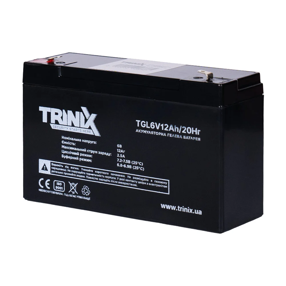 Акумуляторна батарея гелева 6В 12Аг Trinix TGL6V12Ah/20Hr GEL 