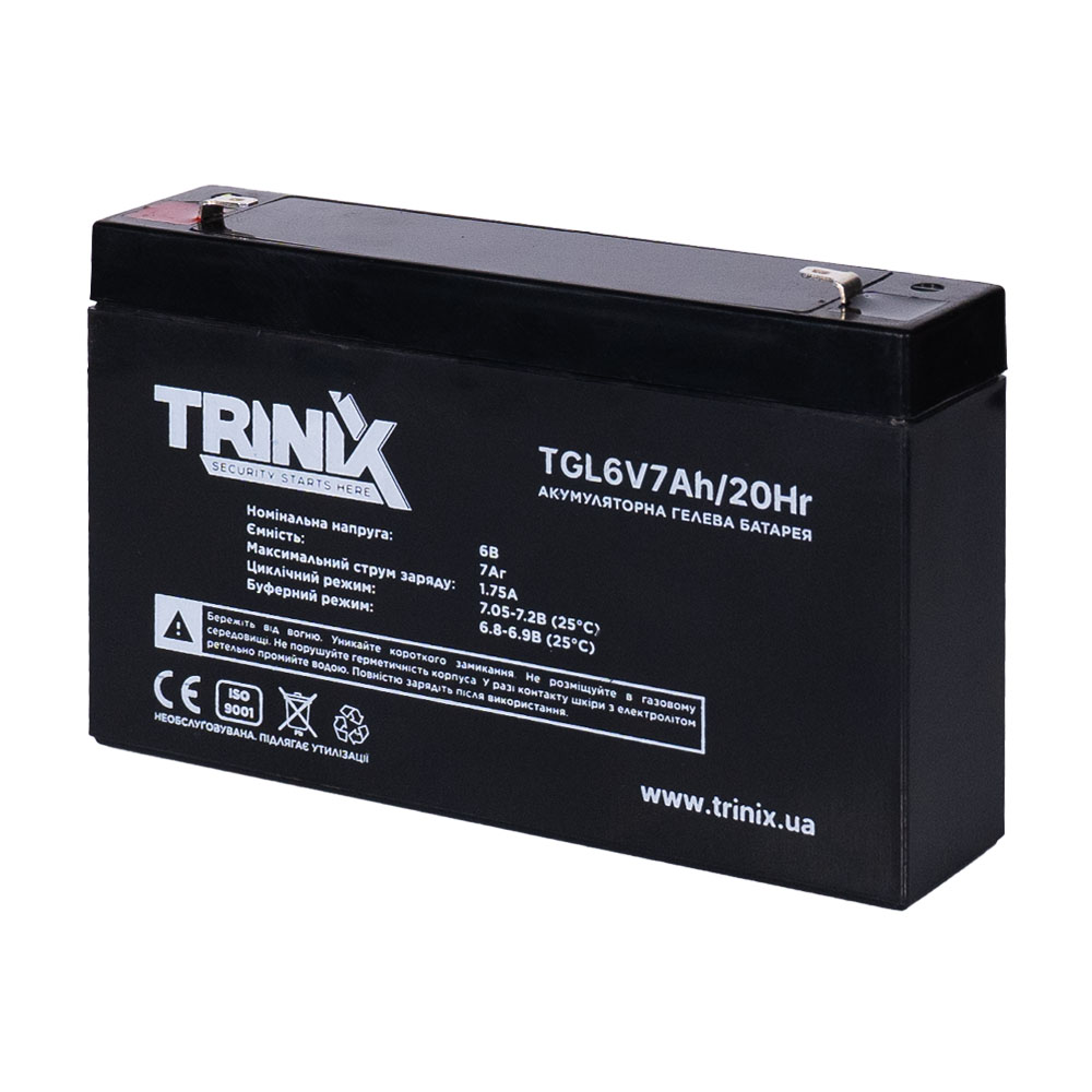 Акумуляторна батарея гелева 6В 7Аг Trinix TGL6V7Ah/20Hr GEL 