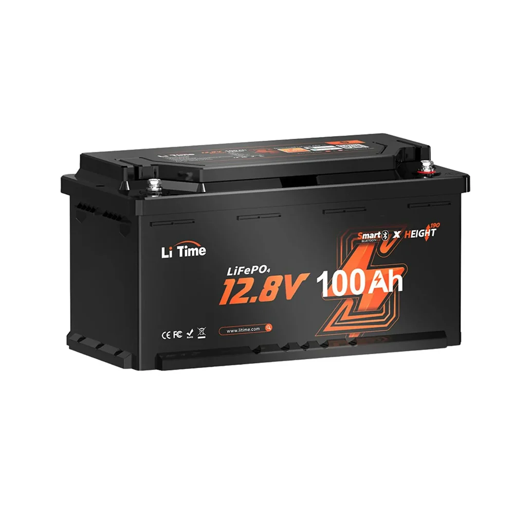 Акумуляторна батарея літій-залізо-фосфатна з Bluetooth 12.8В 100А*год LiFePO4 LiTime H190 L12V100-100-H190-BT-4-AC150 