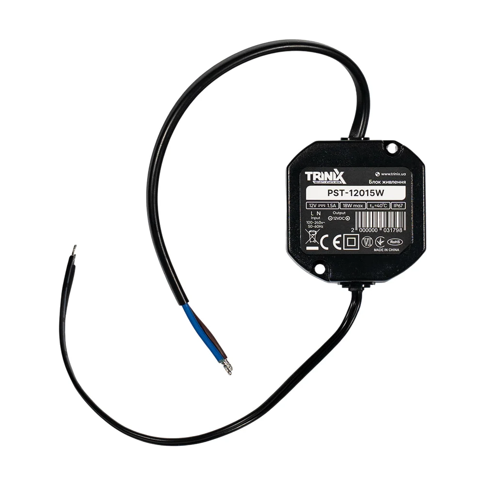 Блок живлення Trinix PST-12015W 12V/1.5A вологозахищений IP67 Блок живлення Trinix PST-12015W 12V/1.5A вологозахищений IP67