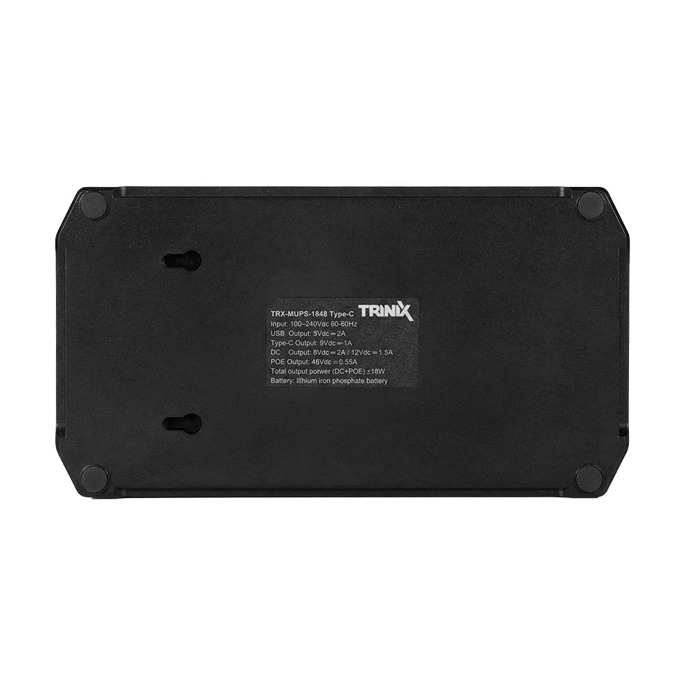 Джерело безперебійного живлення DC UPS Trinix TRX-MUPS-1848 Type-C (24000mAh LiFePo4) 5V/9V/12V/48V/PoE, LiFePo4 4*6Ah, для роутера і медіаконвертера фото 8