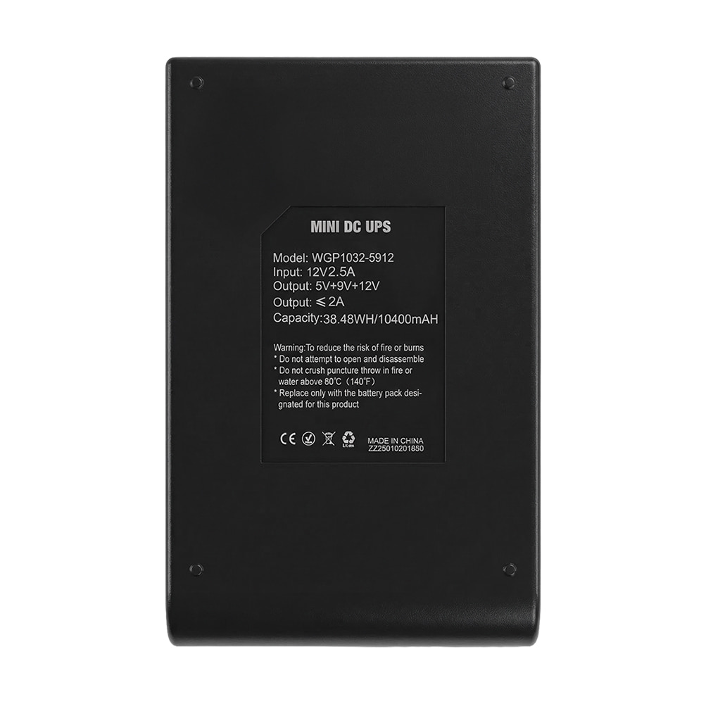 Джерело безперебійного живлення Mini UPS WGP UPS1032 10400mAh 5V/9V/12V, Li-ion 4*2.6Ah, для роутера та оптичного терміналу фото 4